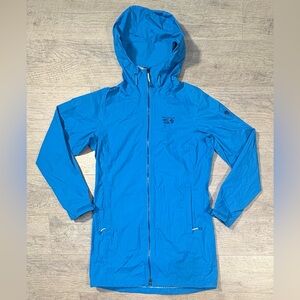 Mountain Hardwear Rain Jacket Women's Small Blue PLASMIC PARKA Nylon Dry Evap